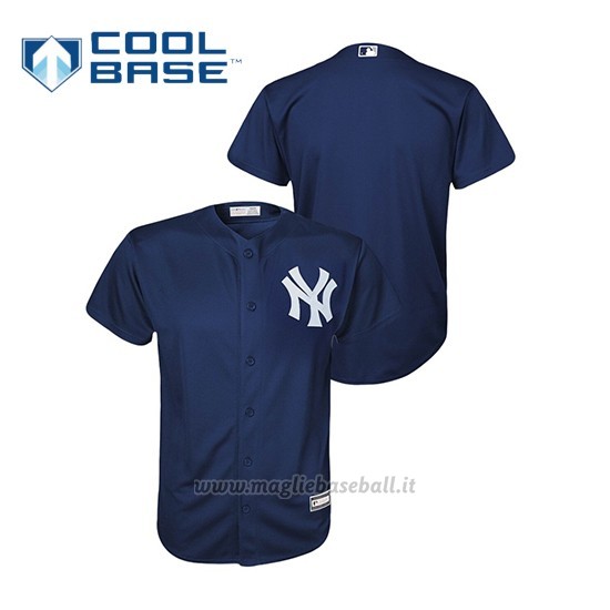 Maglia Baseball Bambino New Y Ork Yankees Cool Base Replica Blu